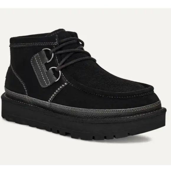 Uggs HAYDEN MOC Black Suede Ankle Boots Men 11 - Picture 1 of 13